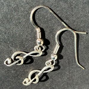 Sterling Silver Treble Cleff Earrings